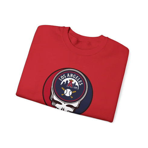 Grateful Dead - Los Angeles Angels Stealie Grateful Dead Crewneck Sweatshirt - MLB - StealieShop